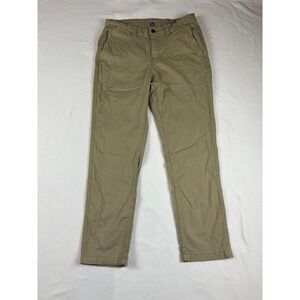 George Mens Athletic Fit Chino Pants Khaki Tan Stretch Cotton 32x30 GE10100